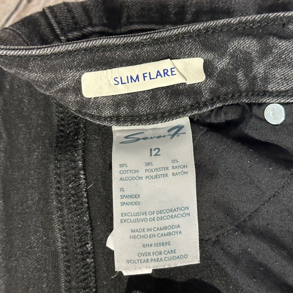 Seven7 Women's Wide Leg Jeans in Charcoal - Picture 3 of 7